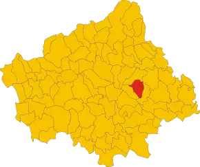 Poziția comunei în cadrul provinciei