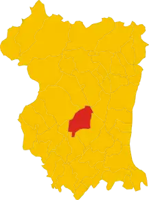 Poziția comunei în cadrul provinciei