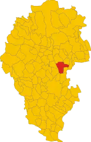 Poziția comunei în cadrul provinciei