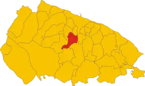 Poziția comunei în cadrul provinciei