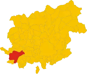 Poziția localității Comune di Sant'Agata de' Goti