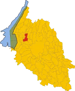 Poziția comunei în cadrul provinciei