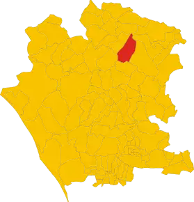 Poziția comunei în cadrul provinciei