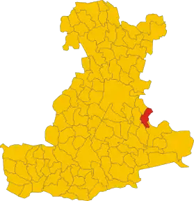 Poziția comunei în cadrul provinciei