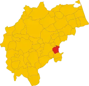 Poziția comunei în cadrul provinciei