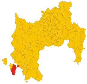 Poziția comunei în cadrul provinciei