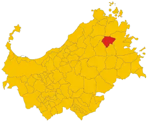 Poziția comunei în cadrul provinciei