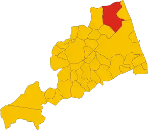 Poziția comunei în cadrul provinciei