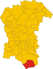 Poziția localității Sant'Eufemia a Maiella