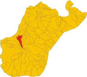 Poziția comunei în cadrul provinciei