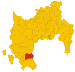 Poziția comunei în cadrul provinciei