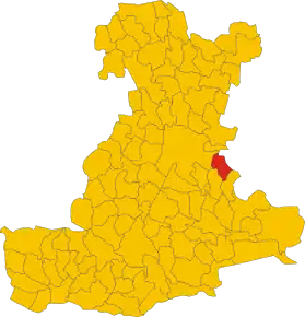 Poziția comunei în cadrul provinciei