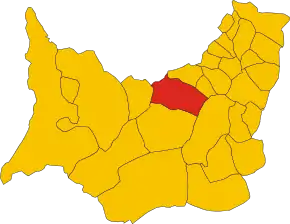 Poziția comunei în cadrul provinciei