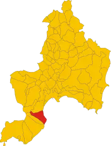 Poziția comunei în cadrul provinciei