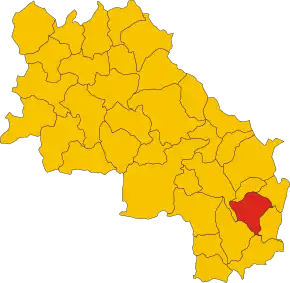 Localizarea Sarteano în Provincia Siena