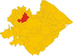 Poziția comunei în cadrul provinciei