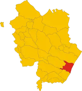Poziția comunei în cadrul provinciei