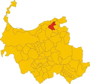 Poziția comunei în cadrul provinciei