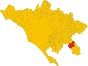 Poziția comunei în cadrul provinciei