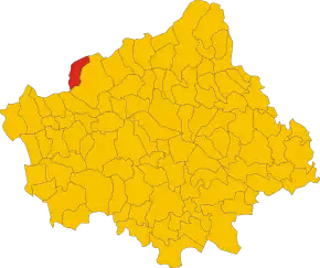 Poziția comunei în cadrul provinciei