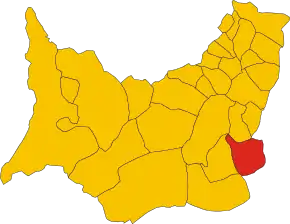 Poziția comunei în cadrul provinciei