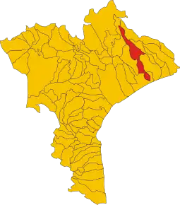 Poziția comunei în cadrul provinciei