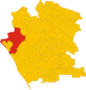 Poziția comunei în cadrul provinciei