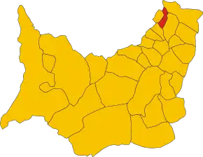 Poziția comunei în cadrul provinciei