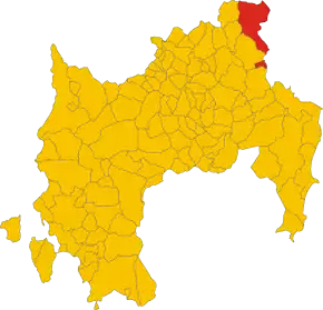 Poziția comunei în cadrul provinciei