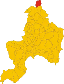 Poziția comunei în cadrul provinciei