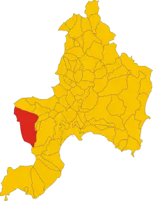Poziția comunei în cadrul provinciei