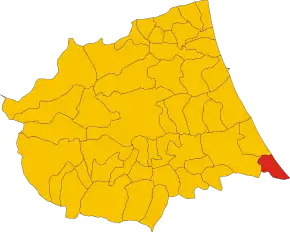Poziția localității Silvi