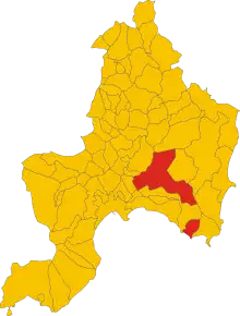 Poziția comunei în cadrul provinciei