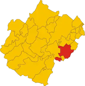 Poziția localității Sogliano al Rubicone