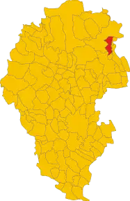 Poziția comunei în cadrul provinciei