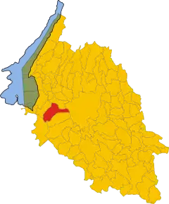 Poziția comunei în cadrul provinciei