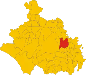 Poziția localității Soriano nel Cimino