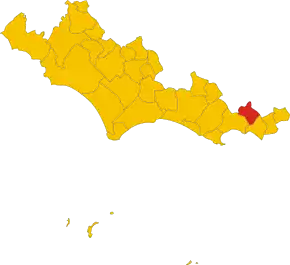 Poziția localității Spigno Saturnia