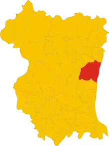 Poziția comunei în cadrul provinciei