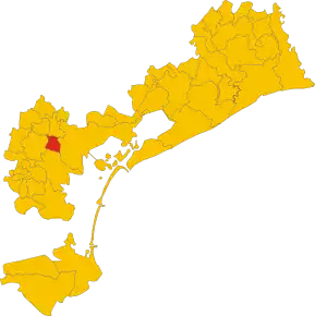 Poziția comunei în cadrul provinciei