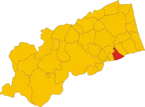 Poziția comunei în cadrul provinciei