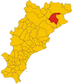 Poziția comunei în cadrul provinciei