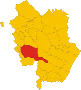 Poziția comunei în cadrul provinciei