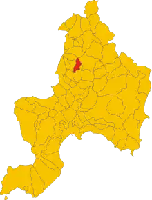 Poziția comunei în cadrul provinciei