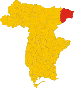 Poziția comunei în cadrul provinciei