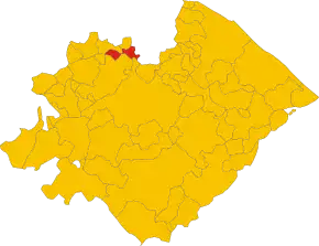 Poziția comunei în cadrul provinciei