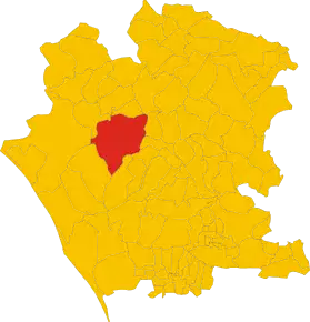 Poziția comunei în cadrul provinciei