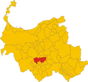 Poziția comunei în cadrul provinciei