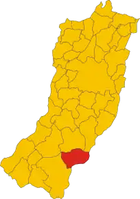 Poziția localității Toano