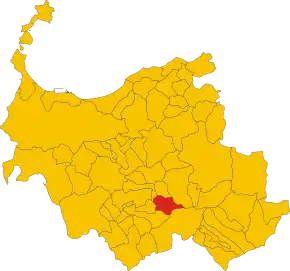 Poziția comunei în cadrul provinciei